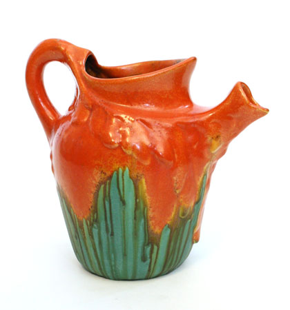 BELGIAN ORANGE AND GREEN PITCHER_RV