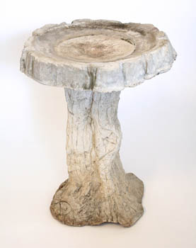 FAUX STUMP BIRD BATH