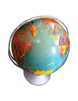 LARGE GLOBE ON METAL BASE