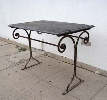 MARBLE TOP METAL TABLE