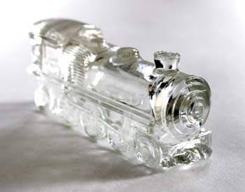 PRESSED CLEAR GLASS LOCOMOTIVE