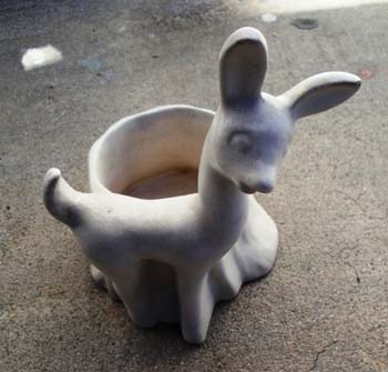 WHITE CERAMIC DEER BOWL