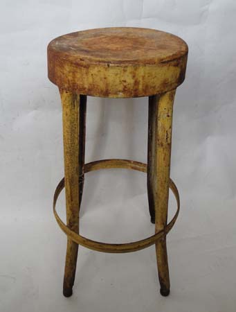 YELLOW METAL STOOL