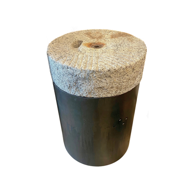 Vintage Granite Millstone and Metal Drink Table