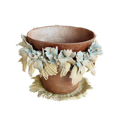Ceramic Planter with Saucer by Pat Iadanza